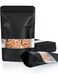 100 Pack Smell Proof Bags, Resealable Bags with Matte Window, Foil Pouch Stand Up Sealable Bags Food Storage,for Packaging (Black)