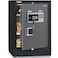Rubik Safe Box Large Fire Resistant Dual Security Locker for Money Documents Home Office (Size 60x40x35cm) Black/Grey