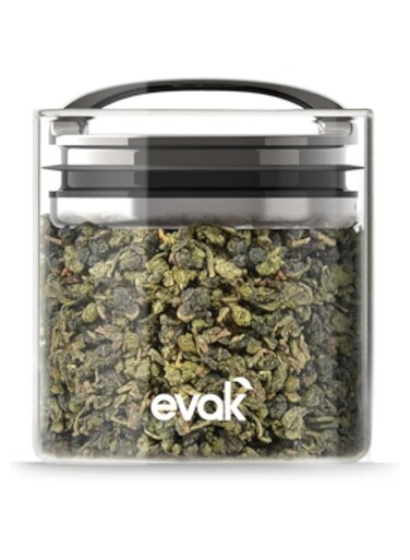 Prepara EVAK Glass Food Storage Container with White Gloss Compact Handle, Small Small Black 3024