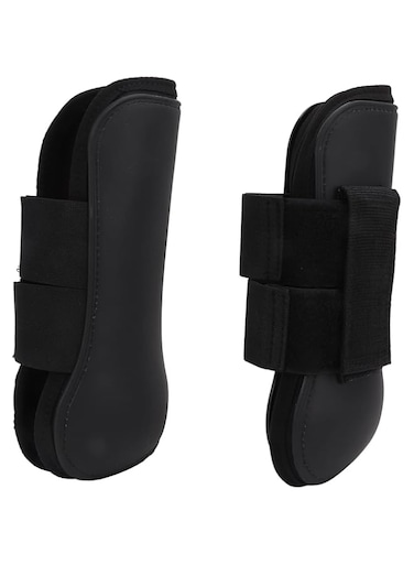 Cryfokt Horse Front Legs Support Boots, Horse Front Leg Impact Resistant for Riding for Jumping (black front legs L)