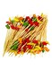 200PCS Wooden Skewers Fruit Toothpicks Skewers, Finger Food Party Picker 12cm, for Party Gift Carnival Birthday Party, for BBQ Food, Finger Food, Fruit Skewers