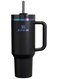 Quencher H2.0 40oz Insulated Tumbler with Handle and Reusable Straw - Triple Mode Lid for Sip, Straw, and Leakproof Seal - 90% Recycled Stainless Steel, BPA-Free, Dishwasher Safe - Long-Lasting Cold Retention for Travel, Work, Fitness or Home Use - Ultra Durable &amp; Stylish Black Chroma Edition