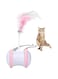 Wed store Electric USB Rechargeable Interactive Cat Toys, 360&deg; Rotation, Natural Feathers, Safe Material, Automatic Motion Sensor, Exercise (Pink)