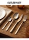 Stainless Steel Cutlery Set 4 Piece &acirc;&euro;&ldquo; Knife Fork Spoon Set, Mirror Finish, Dishwasher Safe, Tableware for Home &amp; Travel
