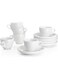 Sweese 4304 Porcelain Espresso Cups with Saucers - 2 Ounce - Set of 6, White