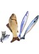 Coodipet Catnip Toys 3 Pack Simulation Fish Shape Realistic Fluffy Catnip Doll Interactive Pets Pillow Chew Bite Supplies For Cat Kitten Kitty, Assorted, Qdy Catnip Toys