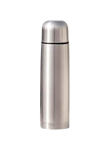 Water Flask, Double Walled Vacuum Insulated Flask 0.5 Litre, Leakproof 24 Hours Hot and Cold Water Bottle, Durable Stainless-Steel Interior and Exterior, Silver (500 ml)