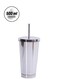 &amp; Cold Drink Vacuum Insulated Flask With Straw Silver 17.8x10cm