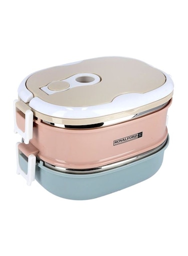 Two Layer Rectangular Lunch Box Multicolour 1800ml