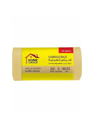 CHOICE 5 Gallons Scented-VANILLA, Pack of 30-Pieces, Size 46*52 cm Scented Trash Bags, Bio-degradable Garbage Bags Roll, Bin Liners