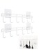 2 Pack Kitchen Utensil Hooks, Utensil Hangers with 6 Hooks Space Saving No Drilling Waterproof Wall Hook for Kitchen Bathroom Bedroom White