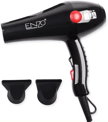 PrecisionWare Enzo EN-6114 Professional Hair Dryer, 2200W High-Power With Ionic Technology, 3 Heat Settings, 2 Speed Settings, Concentrator Nozzle-Intl Version