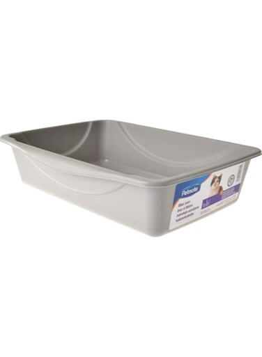 Petmate Open Cat Litter Box,Mouse Grey, Small (14"x10.5"x3.5")