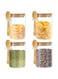 4 Pack Glass Jars with Airtight Bamboo Lids and Spoon,Glass Kitchen Canisters Clear Container for Food Storage of Goods, Cookie, Candy, Spices, Coffee Beans and More(21oz)
