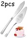 Pcs Cake Cutting Set, Stainless Steel Cake Knife and Server Spatula Set, Elegant Cake Cutter for Wedding Birthday Parties Anniversary, Pizza &amp; Pie Server, Silver
