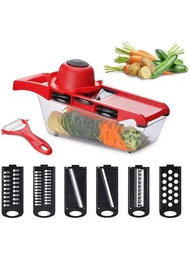 9-in-1 Mandoline Slicer With Interchangeable Blades &amp; Peeler