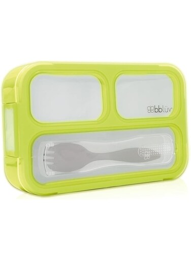 bbl&uuml;v - Bent&ouml; - Small Sealed Lunchbox with Spork, Kids Leak-Proof, On-the-Go Meal, Snack Packing, BPA Free - For Kids (Lime)