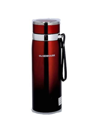 Olsenmark Stainless Steel Vacuum Bottle, 800 ml Capacity, Maroon/Silver