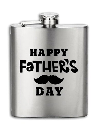 BPA Free 7oz Whisky Vodka Flagon Stainless Steel Alcohol Liquor Hip Flask for Father's Day (Happy Father's Day)