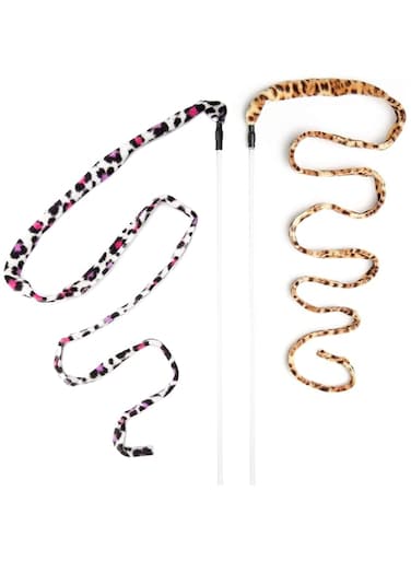 CAT DANCER Jungle Cat Wand 2 Pack, Multi Color (305)