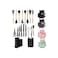 19pcs Grey silicone spatula set with holder&mdash;heat-resistant, BPA-free, safe for nonstick cookware.
