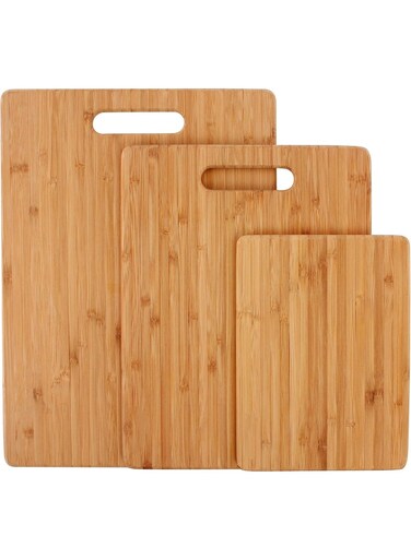 Cutting Boards for Kitchen [Set of 3] Wood Cutting Board for Chopping Meat, Vegetables, Fruits, Cheese, Knife Friendly Serving Tray with Handles