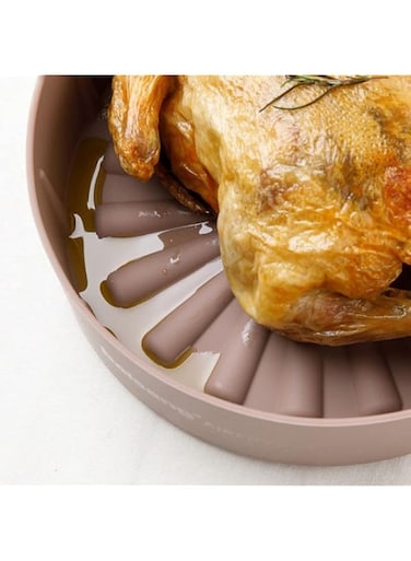 SMART Air Fryer Silicone Pot Food Safe Airfryer Basket Oven Parchment Liner Reusable Air Fryer Accessories (19cm, brown) (16cm, Brown)