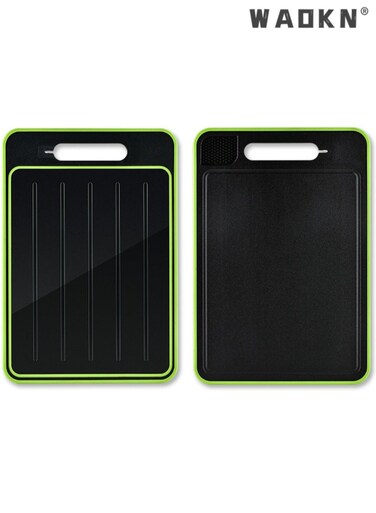 Cutting Board for Kitchen,Aluminum Cutting Board, Large Cutting Board with Whetstone,with Juice Slot and Handles Charcuterie Board,Easy Grip Handle,Thick Chopping Board for Meat,Veggy,Fruit,Food Cutting Tool Kitchen Cook Supplies,Strap Hole Easy Hanging,Dishwasher Safe,Black