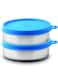 Signoraware Mini Mate Steel Container (With Plastic Lid) Set of 2, 60 ml Each, Blue