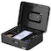 Rubik Large Cash Box with Tray and Combination Lock Portable Durable Register Money Box Safe for Bills Jewelry Receipts Coins (25x20x9cm) Black