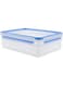Emsa 508556 Clip &amp; Close Stacking Boxes, 26.5 X 19.4 X 9.6 cm, 3 X 1 Litre Transparent/Blue