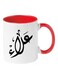 Alaa Arabic Name Calligraphy Printed Mug Red/White