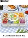8-Grid Portable Snack Takeout Container Lunch Box Removable Lid Handle Separation Tray for Picnic Party School Snacks Refrigerator Freshness Storage for Fruits Candy Nuts
