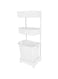 3 Layers Plastic Laundry Basket Rack With Wheels - White