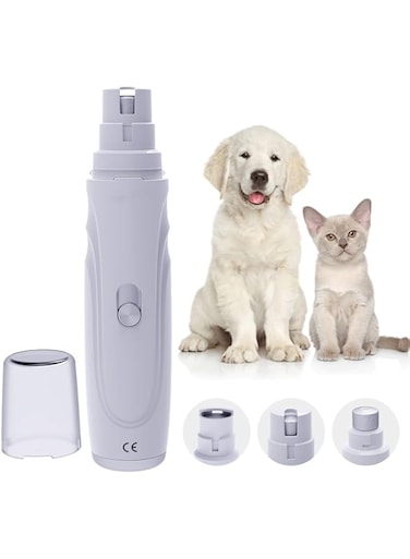 Quiet Electric Dog Nail Grinder, Usb Rechargeable Pet Nail Trimmer Painless Pet Nail Clipper Soft Paws Grooming Tool Professional Pet Nail Grinding Kit for Small Medium Large Dogs &amp; Cats Puppy