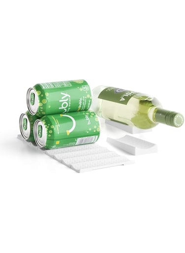 YouCopia Can &amp; Bottle Stackers FridgeView, 16pc Set, White