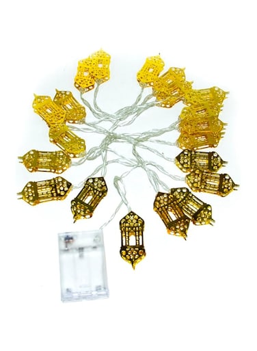 Rosy.Moment Ramadan Eid Fanoos String Lights, 6.5 Feet 20 LEDs Eid Mubarak Palace Lantern Lamp for Islamic Indoor Outdoor Home Garden Decoration (Warm White) Battery operated