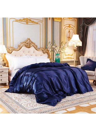 Quilt Cover Set Silk Blue 220 x 230cm