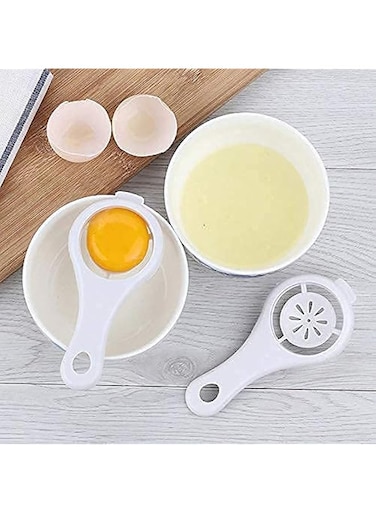 SOLDOUT&trade; 2 PCS Egg White Separator Egg Filter Egg Separator Kitchen Baking Egg Yolk Protein Separation Kitchen Tools (White, Pack of 2)