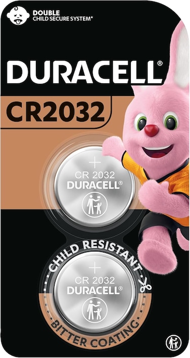 Duracell - Cr2032 3V Lithium Coin Dl2032 / Cr2032 Button Batteries Regular - Pack Of 2 - 10 Years Shelf Life