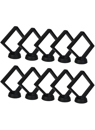 Jewelry Display Box,Vecolla Floating Frame Jewelry Stand,Jewelry Organizer Box,Transparent Frame Case Holder for Ring Necklace Bracelet Earring,Dustproof Medallion Coin Box(10pcs)