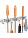 Pecbase Mop and Broom Holder Wall Mount, Wall Mount Stainless Steel Upgraded Broom Organizer for Home Kitchen Garden Laundry Garage, 3 Racks with 4 Hooks,Gray (157-01)