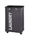 WENKO Quadro Laundry Bin, Polyester, Spacious Home Clothes Storage, Bedroom Hamper, Organizer &amp; Helper, Space Saver, 40 x 33 x 8 cm, Grey