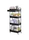 MostNow 4-Tier Rolling Utility Cart with Drawer,Multifunctional Storage Organizer with Plastic Shelf &amp; Metal Wheels,Storage Cart for Kitchen,Bathroom,Living Room,Office, (Black-4Tier)