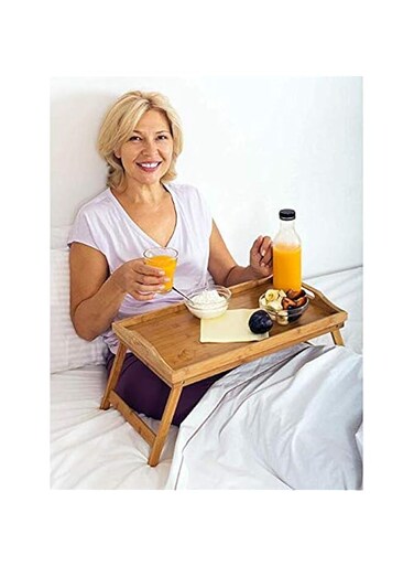 Bed Tray table with folding legs, and breakfast tray Bamboo bed table and bed tray with legs