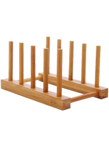 Blueberry Bamboo Dish Drying Rack Beige 20X10X20 Centimeter