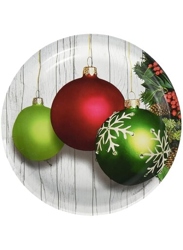 Christmas Ornaments Luncheon Plates 7in 8ct