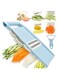 Khazna Slicer for Kitchen Vegetable Slicer 5 in 1, Multi Blade Potato Chip Slicer Veggie Slicer Vegetable Cutter Julienne Shredder Vegetable peeler For Small Job In Kitchen Blue