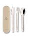 Citron Citron- Stainless Steel Cutlery Set 3 pc Silverware Fork, Spoon and Knife, Reusable Travel Utensils &amp; Flatware Set for Kids- Cherry
