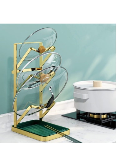 Stainless Steel Pot Cover Rack, Kitchen Countertop, Sitting Chopping Board, Cutting Board Storage Rack, Pot Cover Rack Lid Rack